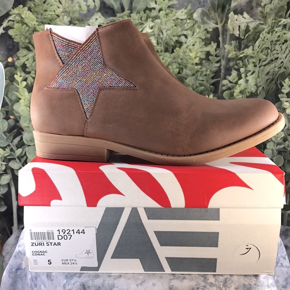 American Eagle by Payless Zuri Star Cognac Zip Booties Girls 5M🌟NWT&NIB🌟 - Picture 11 of 11